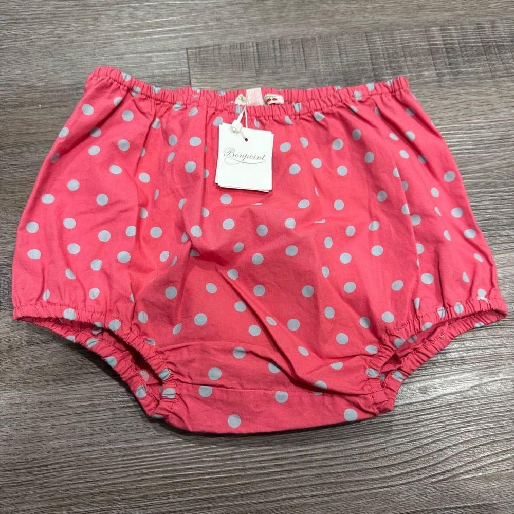 Bonpoint Pink with Grey Polka Dot Bloomers Toddler